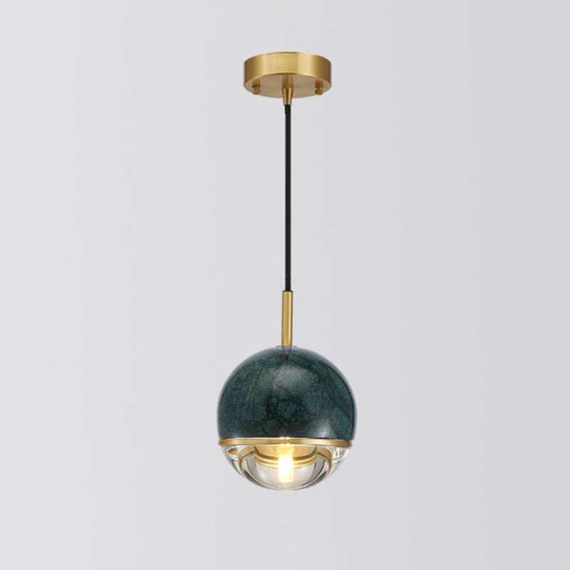 Minimalist Marble Pendant Light For Dining Rooms - Elegant Ceiling Fixture With Shaded Design Green