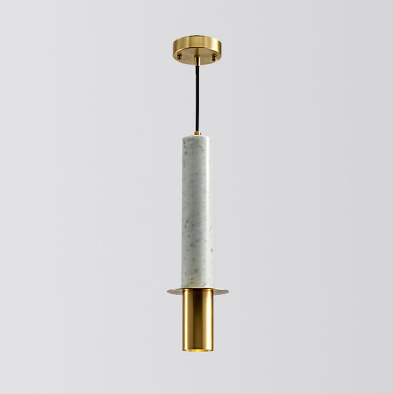 Minimalist Marble Pendant Light For Dining Rooms - Elegant Ceiling Fixture With Shaded Design White