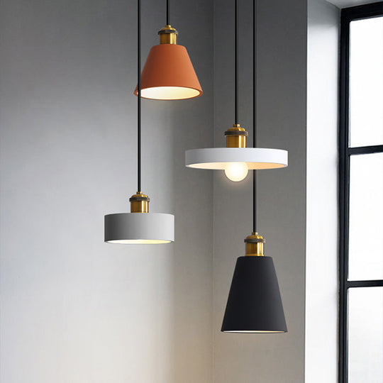 Modern Geometric Pendant Light - Stylish Resin-Cement Suspension Fixture For Dining Room