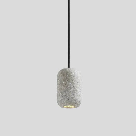Sleek Single Pendant Light With Geometric Design Cement Finish For Modern Restaurant Ceilings Grey /