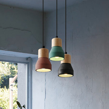 Modern Cement Bell Pendant Light - Stylish 1-Light Fixture For Dining Room