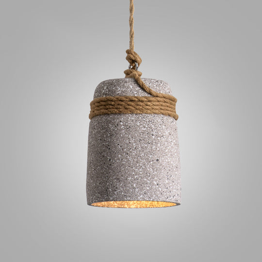 Simplicity Cement Pendant Light With Bell Suspension - Perfect For Dining Room Or Ceiling Lighting