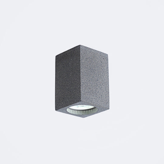 Rectangular Led Flush Mount Ceiling Light - Sleek & Stylish Cement Finish For Bedroom Dark Gray / 4’