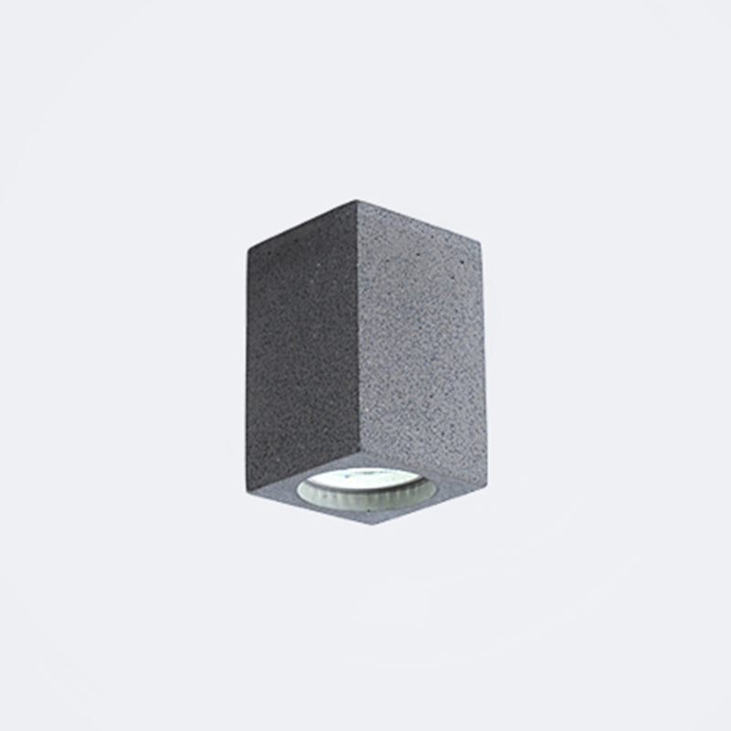 Rectangular Led Flush Mount Ceiling Light - Sleek & Stylish Cement Finish For Bedroom Dark Gray / 4
