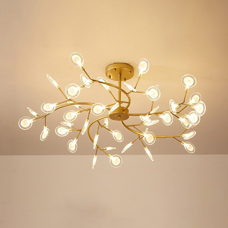 Simplistic Led Swirling Branch Chandelier Pendant Light For Dining Room 45 / Clear