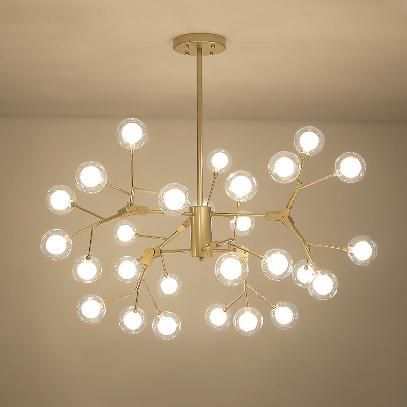 Double-Layer Glass Bubble Ball Led Pendant Light - Minimalist White Chandelier Lighting