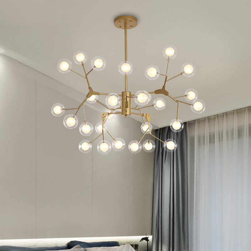 Double-Layer Glass Bubble Ball Led Pendant Light - Minimalist White Chandelier Lighting