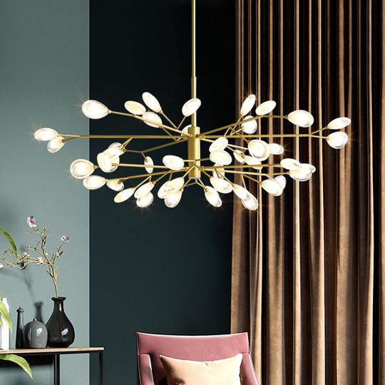 Sputnik Firefly Modern Led Ceiling Light - Acrylic Chandelier Fixture For Living Room