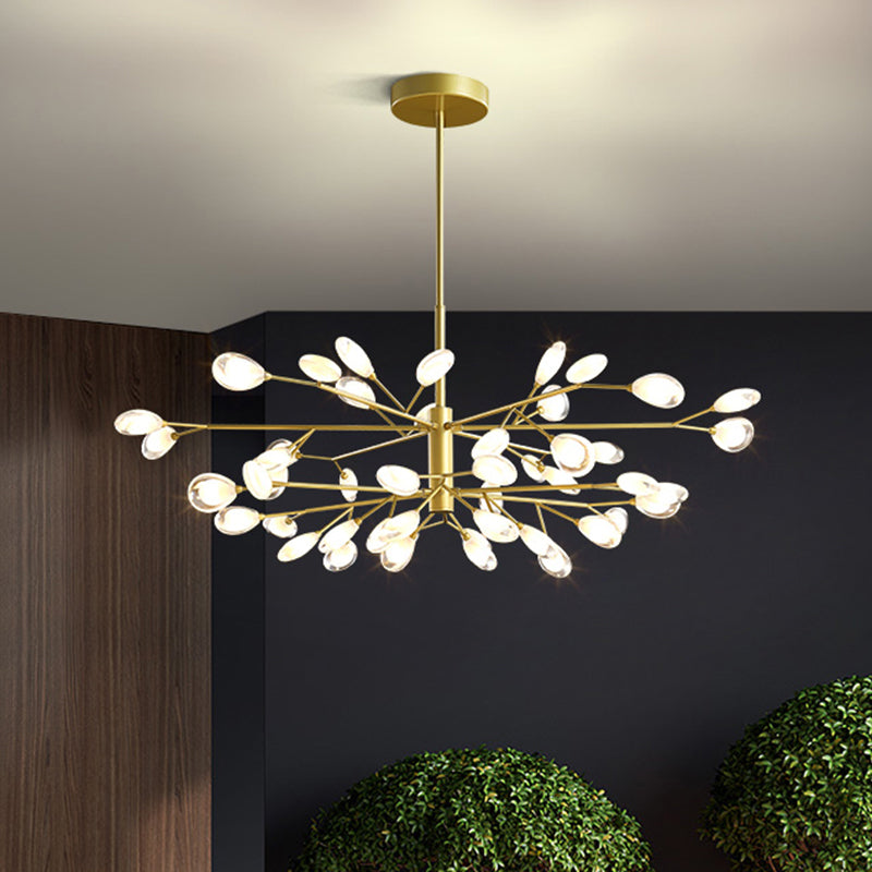 Sputnik Firefly Modern Led Ceiling Light - Acrylic Chandelier Fixture For Living Room