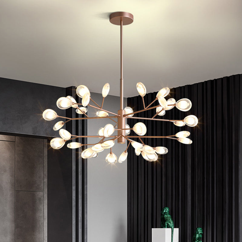 Sputnik Firefly Modern Led Ceiling Light - Acrylic Chandelier Fixture For Living Room