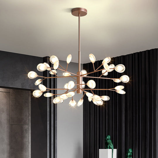 Sputnik Firefly Modern Led Ceiling Light - Acrylic Chandelier Fixture For Living Room