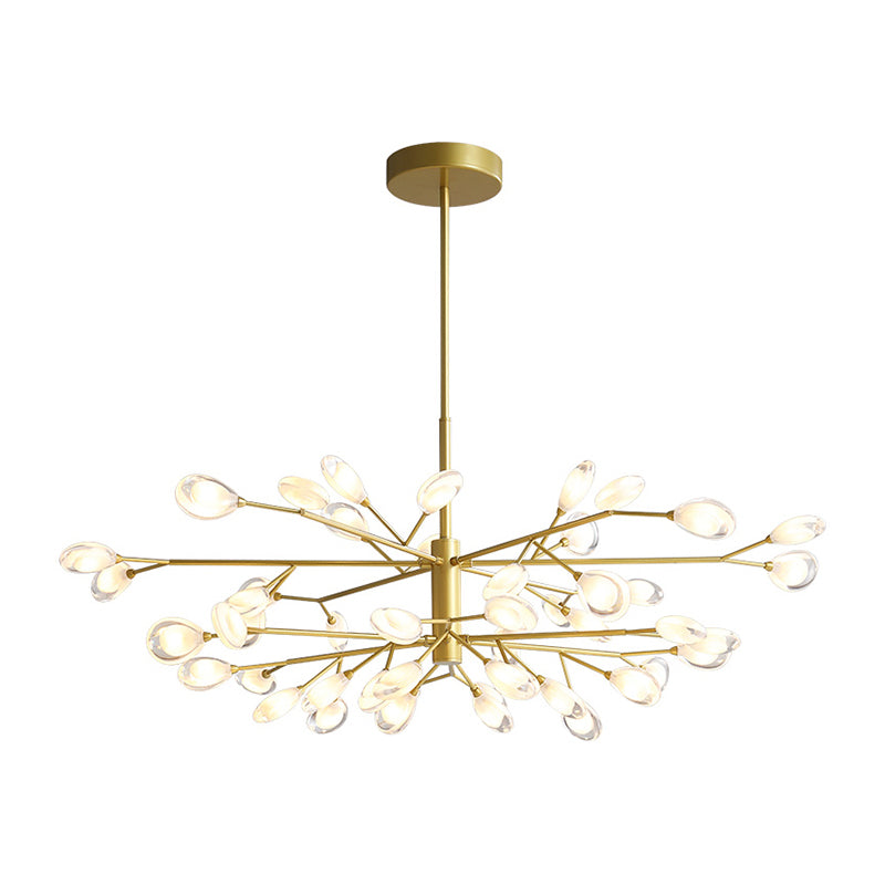 Sputnik Firefly Modern Led Ceiling Light - Acrylic Chandelier Fixture For Living Room