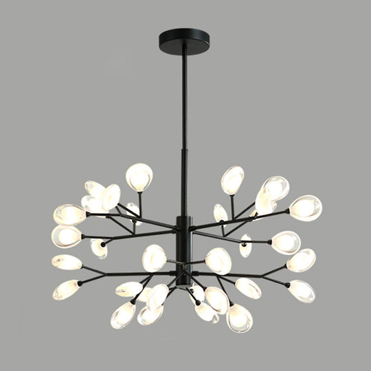 Sputnik Firefly Modern Led Ceiling Light - Acrylic Chandelier Fixture For Living Room 32 / Black