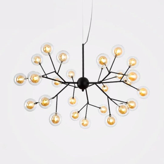 Firefly Led Glass Chandelier - Nordic Style Suspension Lighting For Living Room 27 / Tan