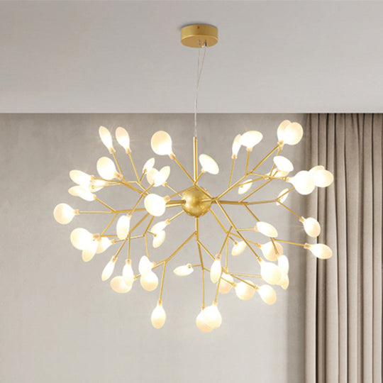 Nordic Style Firefly Led Glass Suspension Chandelier Light For Living Room