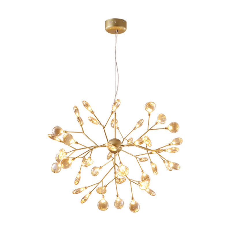 Nordic Style Firefly Led Glass Suspension Chandelier Light For Living Room 45 / Gold