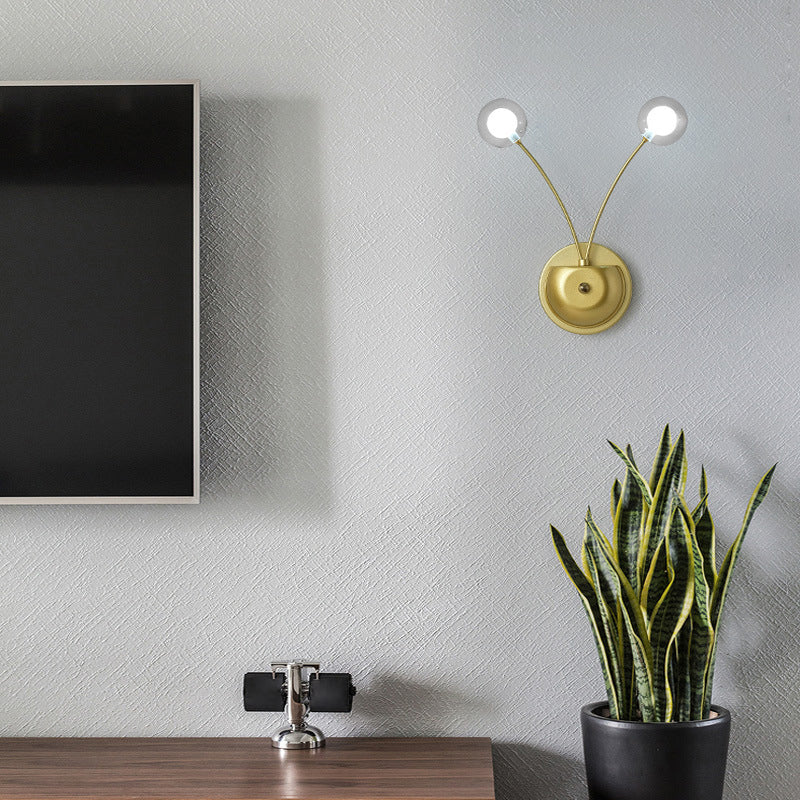 Modern Nordic Glass Led Wall Mounted Light For Shaded Living Rooms