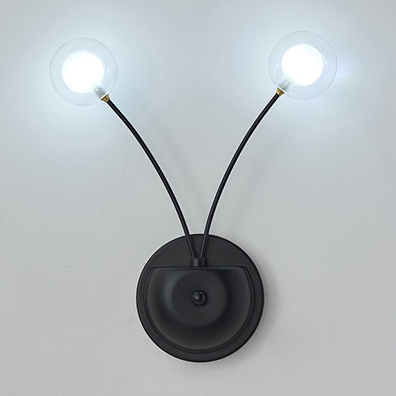 Modern Nordic Glass Led Wall Mounted Light For Shaded Living Rooms 2 / Black
