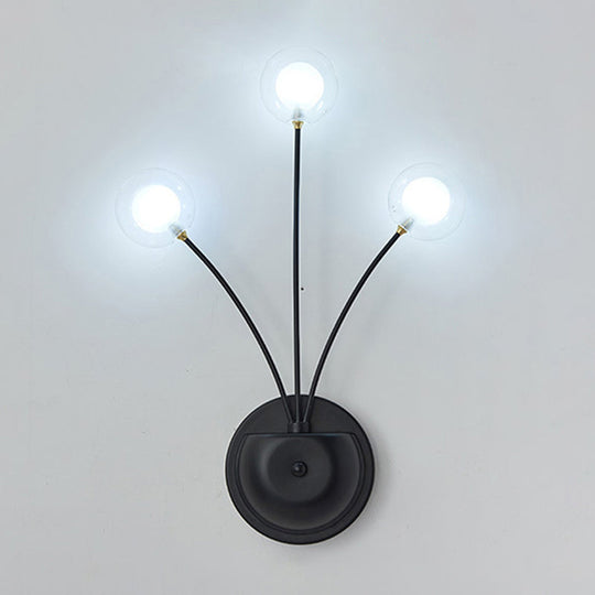 Modern Nordic Glass Led Wall Mounted Light For Shaded Living Rooms 3 / Black