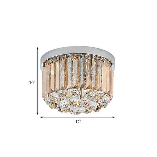 Contemporary Chrome Flush Mount Ceiling Light With Rectangular-Cut Design Available In 2/4/6 Lights