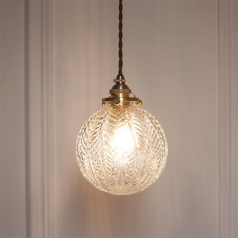 Pauline - Modern Industrial Sphere Ceiling Light Single Clear Glass Hanging Pendant For Living Room