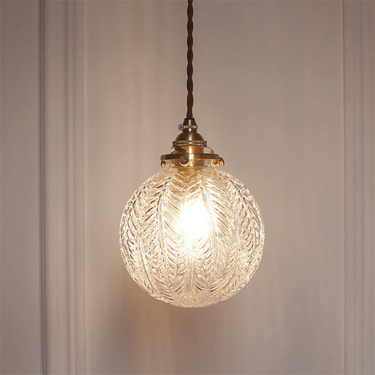 Pauline - Modern Industrial Sphere Ceiling Light Single Clear Glass Hanging Pendant For Living Room