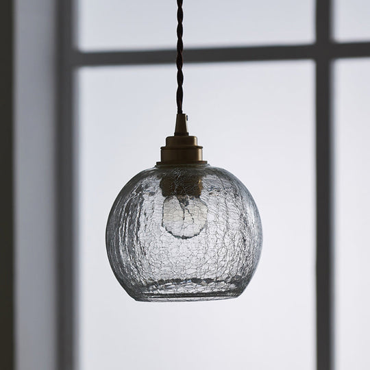 Pauline - Modern Industrial Sphere Ceiling Light Single Clear Glass Hanging Pendant For Living Room
