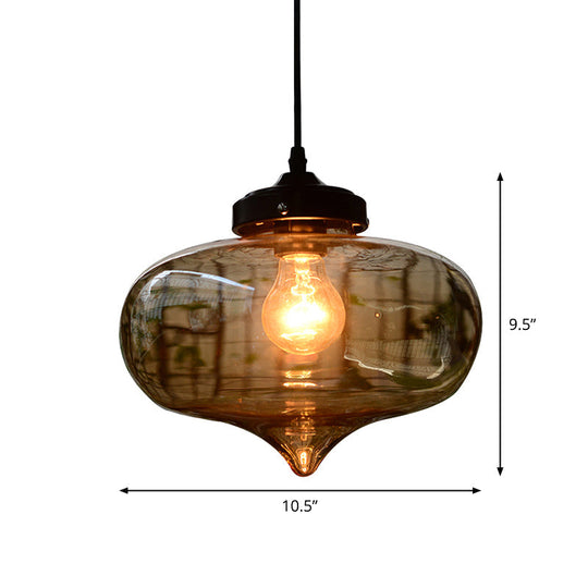 Modern Blown Glass Pendant Light For Restaurants - Single Bulb Fixture With Simple Shades