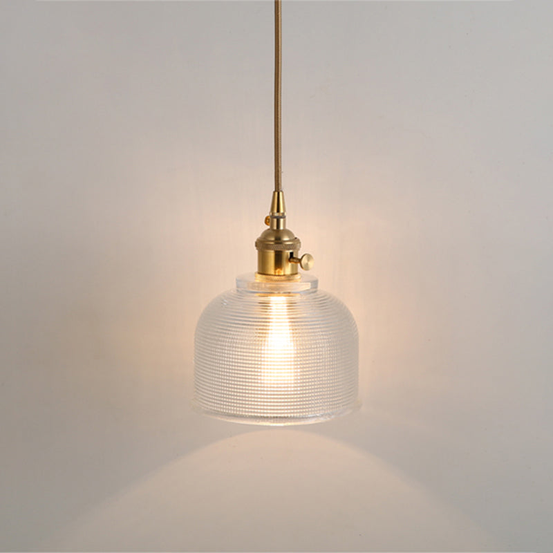 Clear Glass Pendant Lighting Fixture With Simplicity Shaded Hanging Light / T