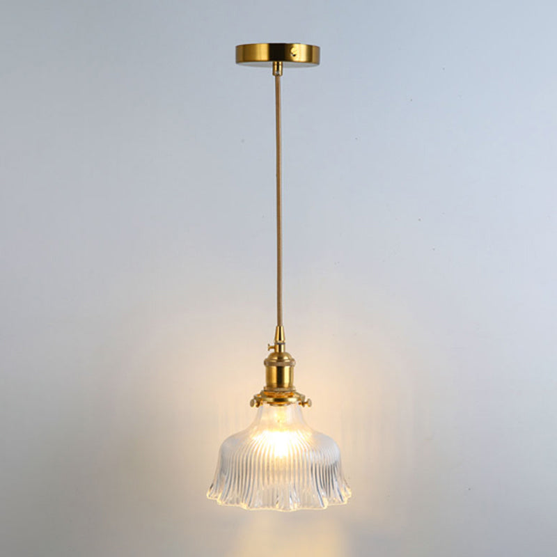 Clear Glass Pendant Lighting Fixture With Simplicity Shaded Hanging Light / D