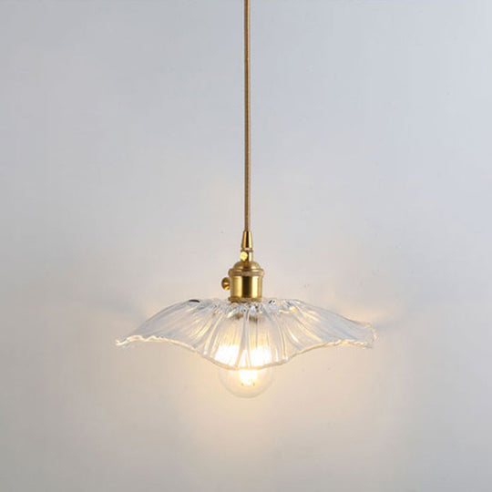 Clear Glass Pendant Lighting Fixture With Simplicity Shaded Hanging Light / B