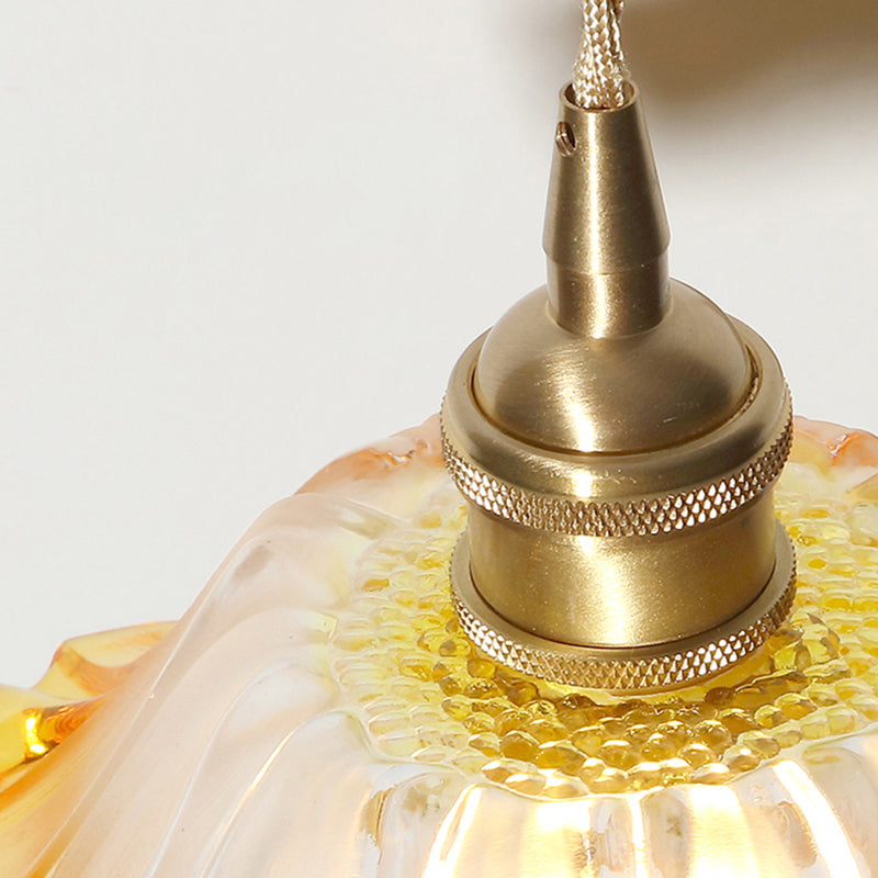 Yellow Glass Flower Ceiling Pendant Light - Industrial Style For Restaurants