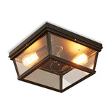 Black Metallic Geometric Flush Mount Ceiling Light Fixture For Corridors