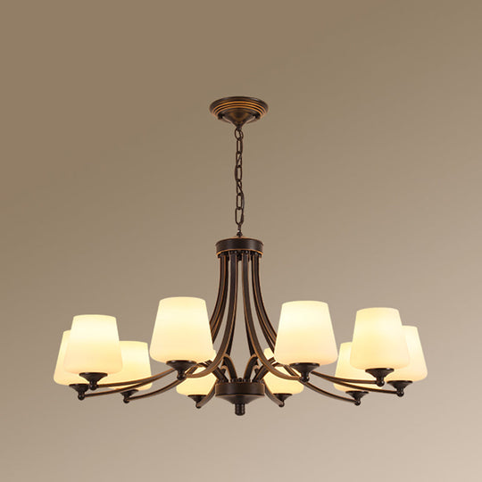 Classic Cream Glass Chandelier Pendant Light For Dining Rooms