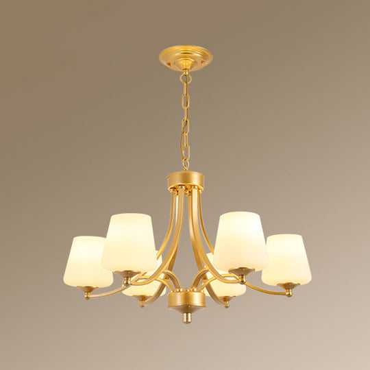 Classic Cream Glass Chandelier Pendant Light For Dining Rooms