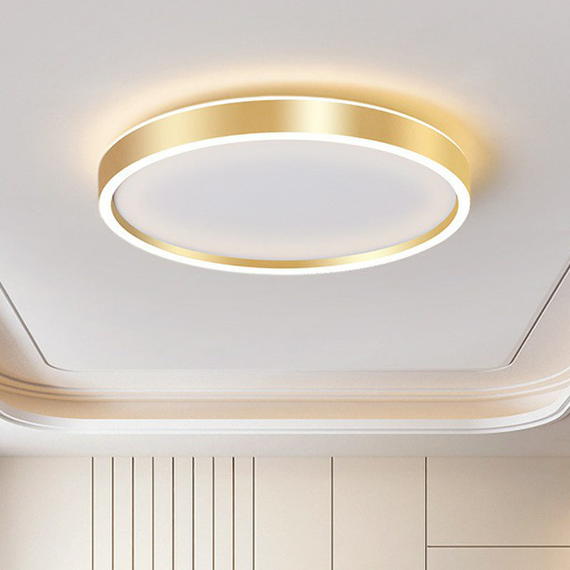 Modern Round Shade Led Flush Mount Acrylic Ceiling Lighting For Living Room Gold / 15.5’ Warm