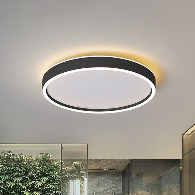 Modern Round Shade Led Flush Mount Acrylic Ceiling Lighting For Living Room Black / 15.5 Warm