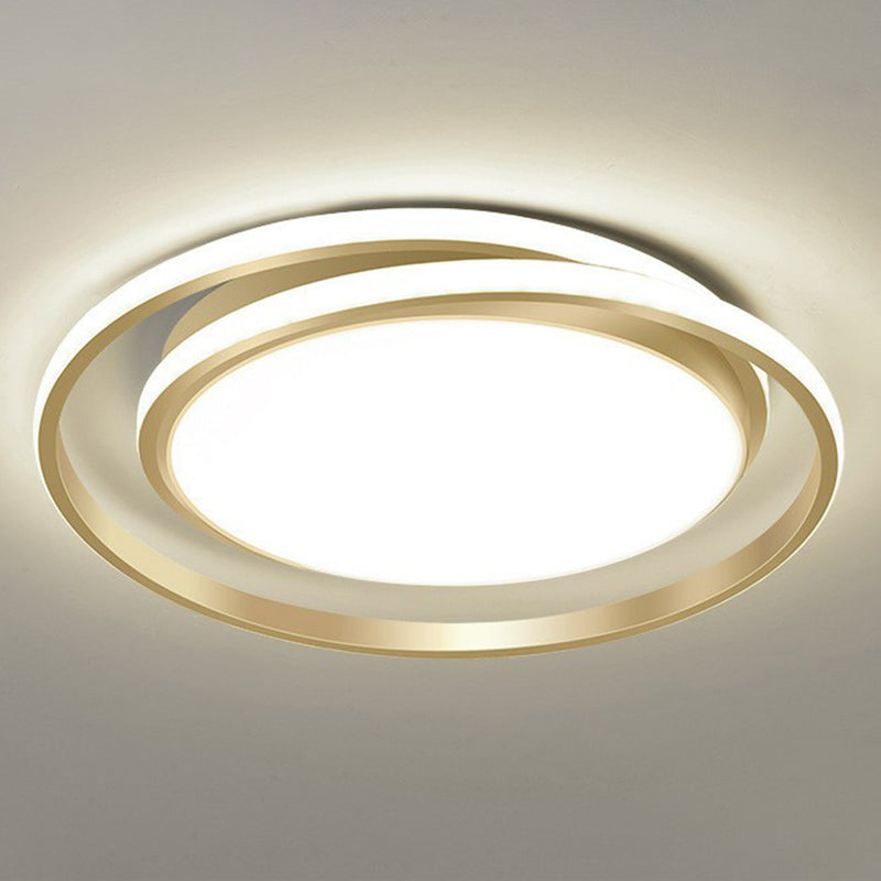 Simplicity Led Flush Mount Ceiling Light For Bedroom - Acrylic Round Design Gold / 18’ Natural