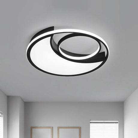 Sleek Black Led Flush Mount Ceiling Light For The Bedroom / White