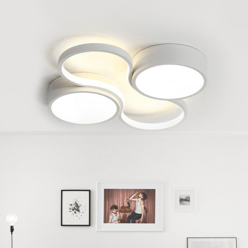 Sleek Study Room Led Flush Mount Ceiling Light- Acrylic Simplified White / 19.5 Warm