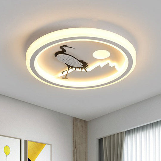 Nordic Style Led Flush Mount Ceiling Light In White - Circular Bedroom Lighting Fixture
