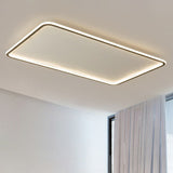 Minimalist Acrylic Black Led Flush Mount Fixture - Rectangular Frame / 23.5 Third Gear