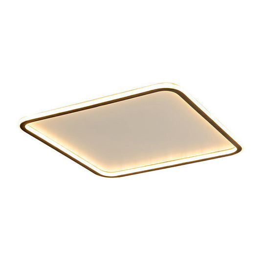 Minimalist Acrylic Black Led Flush Mount Fixture - Rectangular Frame