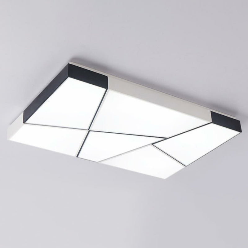 Sleek Acrylic Led Flush Mount Lighting In Stylish Black And White For Living Room Black-White / 31.5