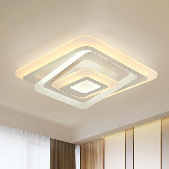 Simplicity White Led Acrylic Flush Mount Light - Perfect For Living Room Ceiling / 19.5