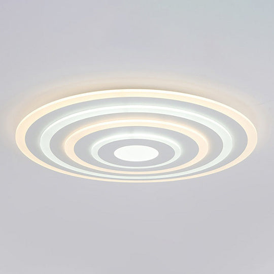 Ultra-Thin White Acrylic Led Ceiling Light - Contemporary Flush Mount Fixture