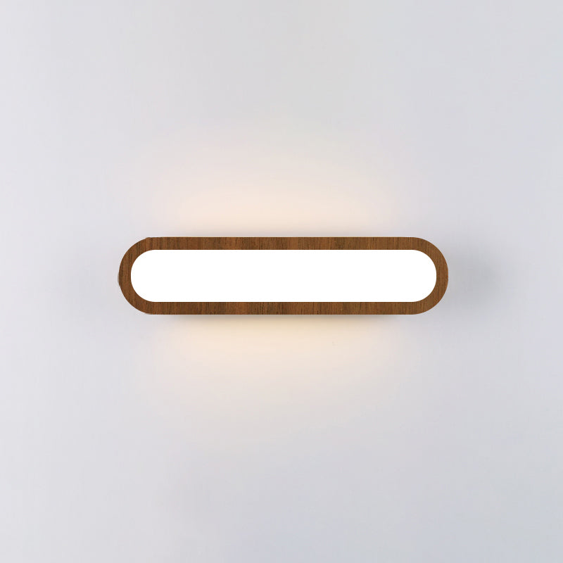 Contemporary Led Sconce Vanity Light For Bedroom - Oval Elongated Acrylic Fixture Brown / 17