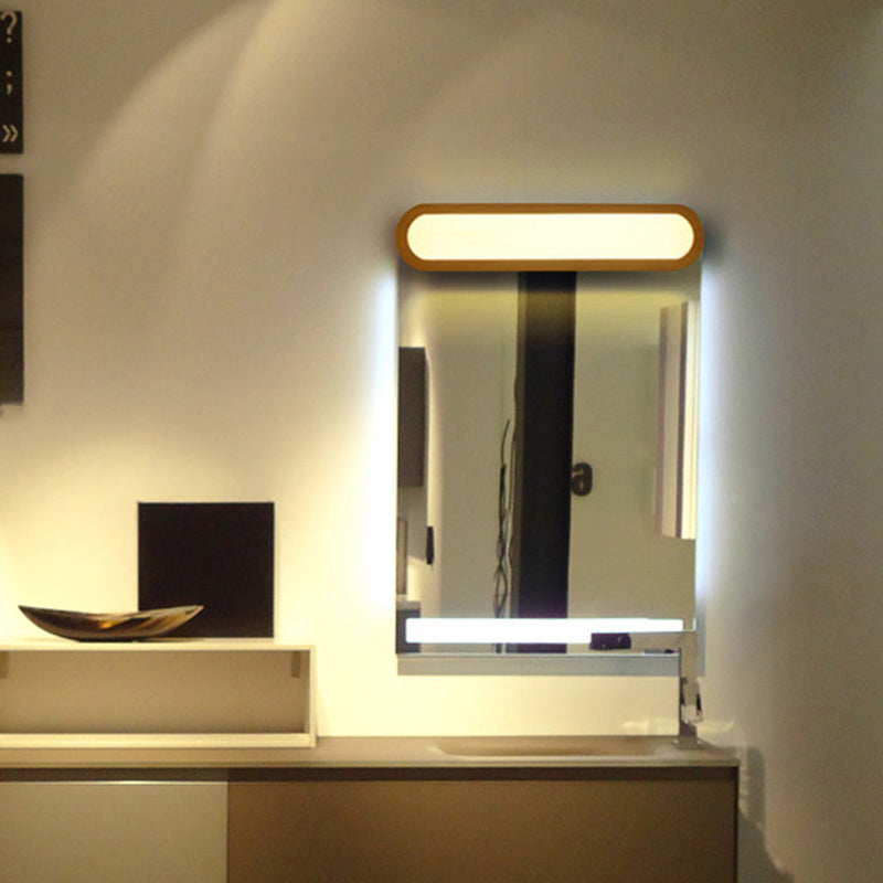 Contemporary Led Sconce Vanity Light For Bedroom - Oval Elongated Acrylic Fixture