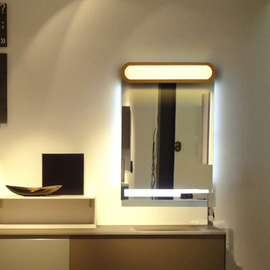 Contemporary Led Sconce Vanity Light For Bedroom - Oval Elongated Acrylic Fixture