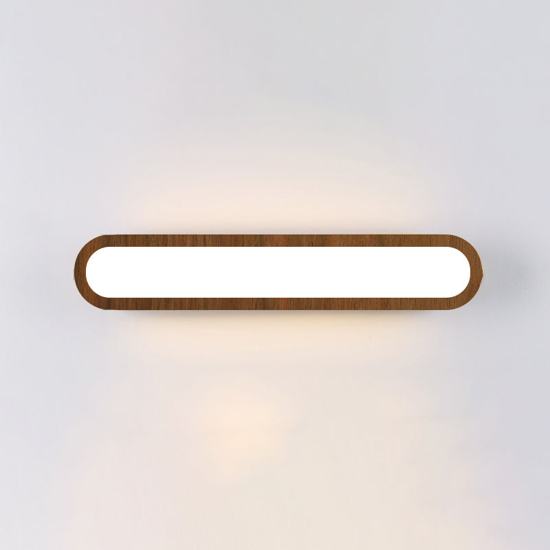 Contemporary Led Sconce Vanity Light For Bedroom - Oval Elongated Acrylic Fixture Brown / 21